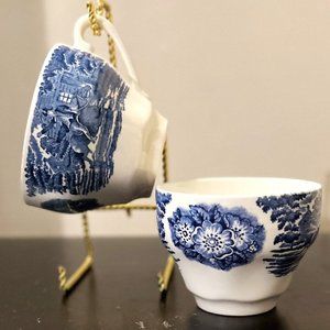 2 Vintage Staffordshire England Liberty Blue tea or coffee cups